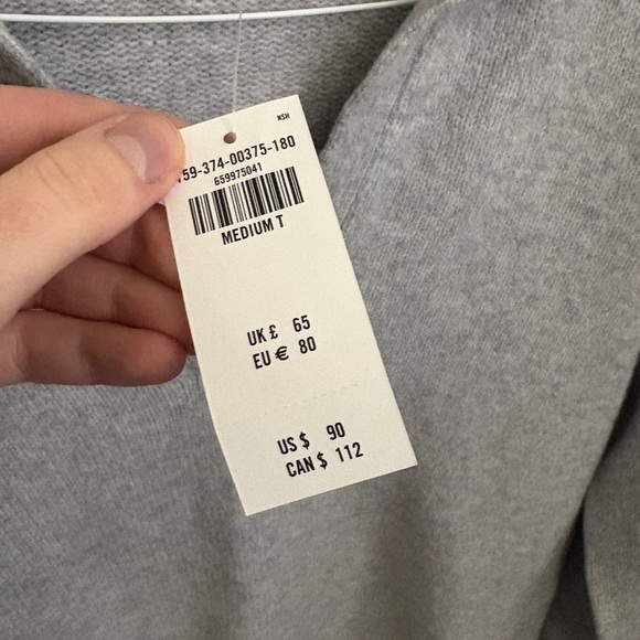 Abercrombie Long Sleeve Collared Sweater Mini Dress Grey Women’s Medium Tall - Picture 5 of 7